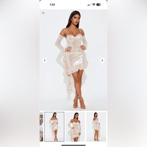 Elegant Sequin Long Sleeve Dress